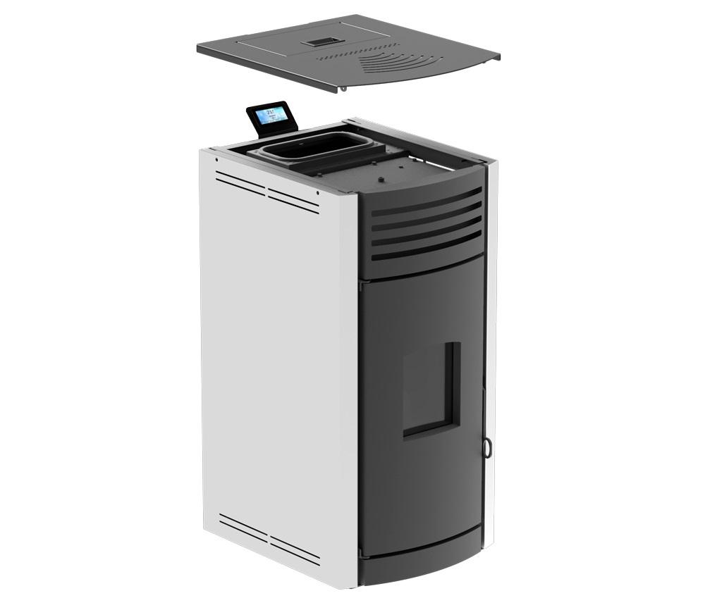 RobinWood Pelletkaminofen wasserführend Enya Aqua Weiss 12-30 kW<br>(Variante: 12 kW) RobinWood Pelletkaminofen wasserführend Enya Aqua Weiss 12-30 kW<br>(Variante: 12 kW)